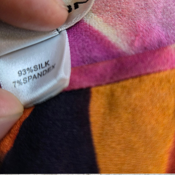 St John Floral Sheer Silk Blend Swim Suit Cover Up Bathing Suit Cover Size Small - Picture 3 of 9